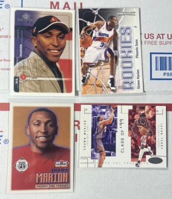 Lot of 4 Shawn Marion 1999-00 MVP Rookie, 1999-00 Skybox NBA Hoops & Impact RC - Image 1 of 4