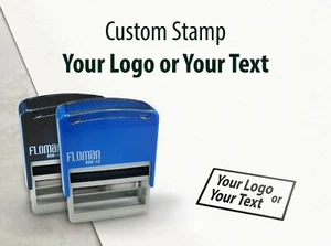 Personalised Custom Logo, Address & Name, bespoke Rubber Stamp, Company Stamp - Picture 1 of 9