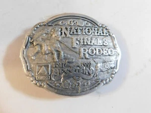 1997 HESSTON NATIONAL FINALS RODEO YOUTH BELT BUCKLE SEALED 50th ANNIVERSARY - Picture 1 of 2