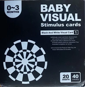 Baby Visual High Contrast Black and White Visual Stimulus Cards 0-3 Months NEW - Picture 1 of 2