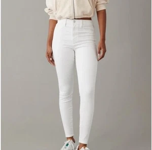 NEU American Eagle Next Level Stretch super hoher Bund Jegging weiß 8-lang Neu mit Etikett - Bild 1 von 9
