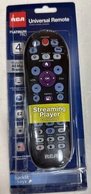 RCA Platinum Pro Universal Remote Control, Model RCR414BHE, 4-Device Compatible - Image 1 of 4