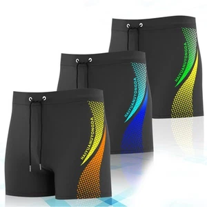 Men Swimming Trunks L-5XL Nylon Quick Dry Swimsuit With Drawstring Lined Outdoor - Picture 1 of 15