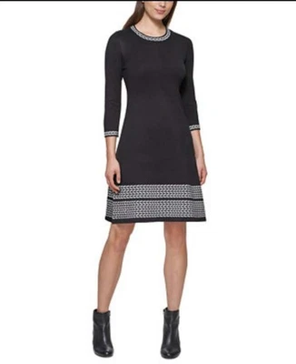 Jessica Howard Black & White Sweater Dress 3X - Image 1 of 4