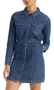 Levi's Women's Flynn Core Dress Size Small Denim Blue Standard Fit Western - Picture 1 of 2