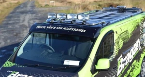 Roof Bar + Spots + LEDs To Fit Ford Transit MK9 2021+ Van Flat Low Front Tube - Picture 1 of 10