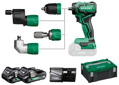HiKOKI DS18DDQ (2,0 Ah) (HSC II) Akku Bohrschrauber Quick inkl. Zub.– DS18DDQWRZ