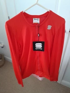 Sportful Mens Matchy Summer Long Sleeve Cycling Jersey Large Red - Picture 1 of 2