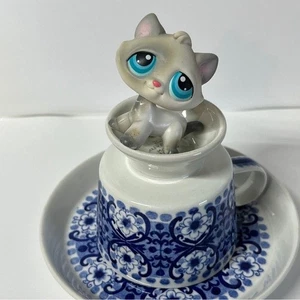 Littlest Pet Shop LPS Hasbro Vintage Figure Authentic #53 Cat Rebodied #125 Grey - Picture 1 of 10