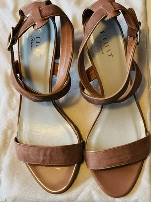 Italian Handmade Font Firenze Women’s Brown Shoes With Shoe Bag Size 39 (US 9) — 第 1/4 张图片