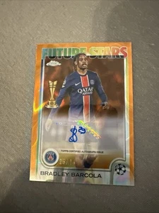 Autógrafo Bradley Barcola Topps UCC cromado 24/25 - Imagen 1 de 2