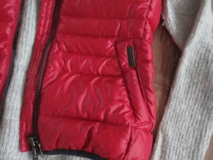 Marc O`Polo Daunen Weste mit Kapuze Webpelz rot Gr. 38-40 - Bild 1 von 4