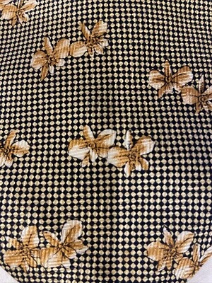 Corbata de flores negras amarillas de seda hecha a mano Sopan de colección Foto 1 de 4