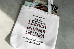 Lehrer Tasche Ich bin ein Lehrer Stoffbeutel Geschenk Schule Lehrerin Lustiger - Bild 1 von 3