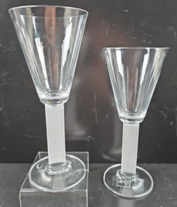 2 Mikasa Free Spirit Frost Wine Glasses Set Crystal Clear Flat Stemware Bar Lot - Picture 1 of 24