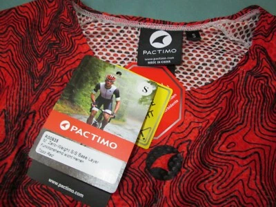 Size S Mens Pactimo Zero-Weight Summer Topo-Red Short Sleeve Baselayer //Stratos - Image 1 of 2