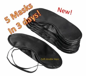5 Travel eye mask Blindfold sleep aid Sun glass light Bed protection Mascara A+ - Picture 1 of 2