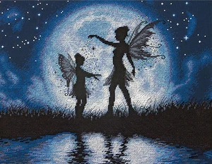 Cross Stitch Kit ~ Dimensions Twilight Silhouette Moonlight Fairies #70-35296 - Picture 1 of 1