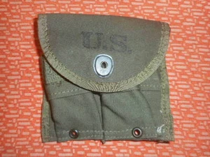 U.S.ARMY: WWII ,1 MAGAZINE POUCH ,DOUBLE,WEB,CARBINE,Cal.30 M-1 1945 WWII - Picture 1 of 12