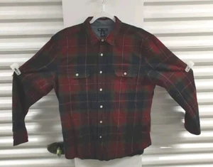 Gap Flannel Shirt Mens Size Large Red Green Blue Tan Plaid - Picture 1 of 8
