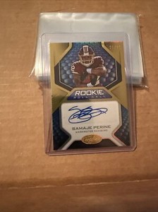 2017 Certified Roll Call Signatures Mirror Gold /25 Samaje Perine Rookie Auto RC