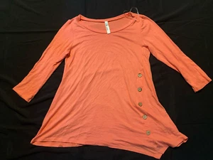 Emerald USA Style ETK 2143 Soft Rayon Salmon Long Sleeve Button Shirt, L - Picture 1 of 7