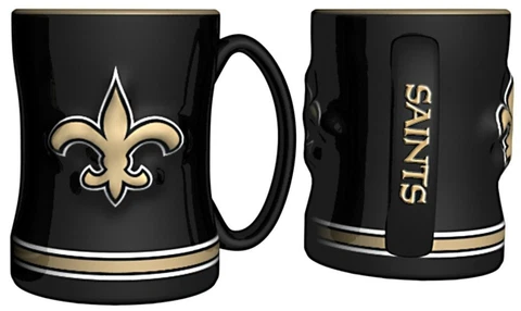 New Orleans Saints 14oz Sculpted Relief Coffee Mug NFL Cover