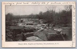 Cartolina Dean’s Mills Rapids Boulders New Baltimore NY Catskills Greene Co. H3 - Foto 1 di 2