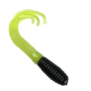 Triple Tip Grub 2" Southern Pro TTG20 Black Silk Chartreuse 100 count - Picture 1 of 1