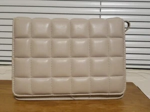 H&M Vegan Leather Gray Quilted Crossbody Handbag - Picture 1 of 6