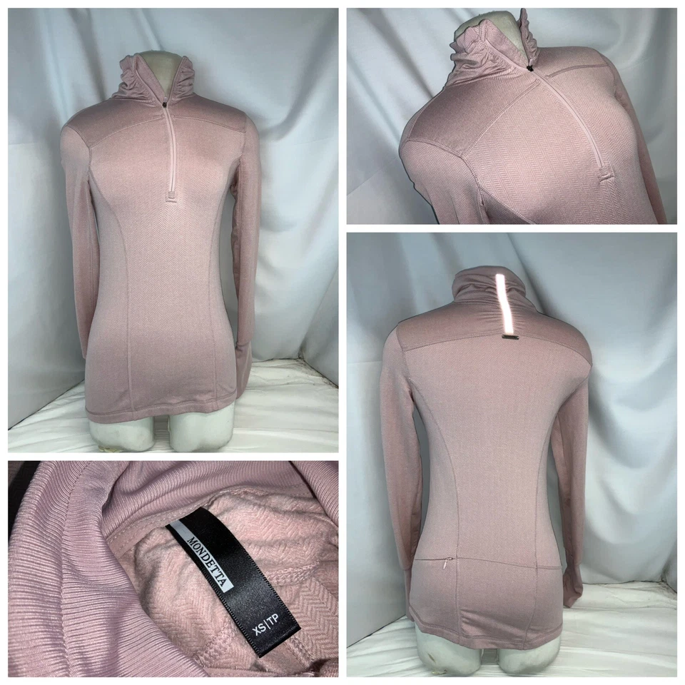 Pullover Mondetta Yoga XS Mujer Rosa 1/4 Cremallera Poli Agujeros para Pulgar Como Nuevo YGI L0-482 Foto 1 de 4