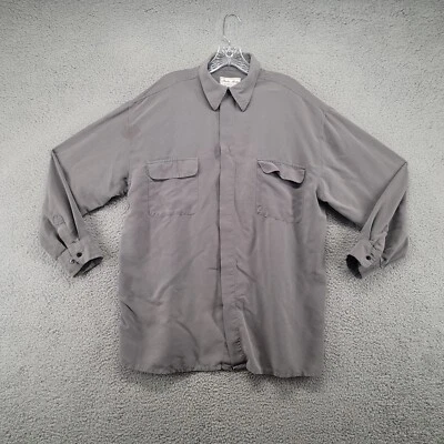 Poeta Moda shirt Men's XL 100% Silk Button Up Shirt Gray - Image 1 of 4