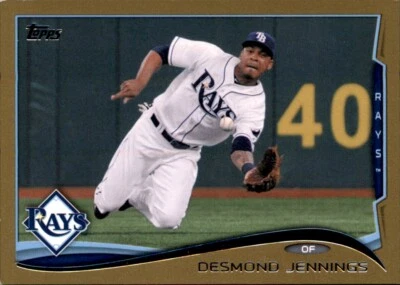 2014 Topps Desmond Jennings #d /2014 Gold Parallel Insert PWE Rays #582 - Image 1 of 2