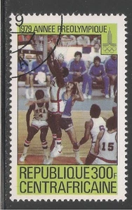 Central African Rep. #406 VF USED - 1979 300fr Basketball, Moscow '80 Emblem  - Picture 1 of 1