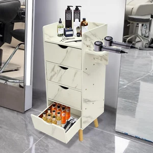 4 Drawers Salon Storage Cabinet Beauty Hair Styling Station with Dryer Holder - Picture 1 of 10