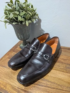 Santoni Herren Braun Pferd Gebiss Halbschuhe Slipper Elegant Schuhe 11.5D Hergestellt in Italien  - Bild 1 von 10