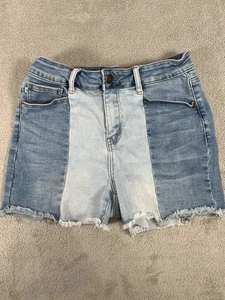 Judy Blue Womens M Cut-Off High Rise Denim Shorts JB150016 Two Tone - Picture 1 of 11