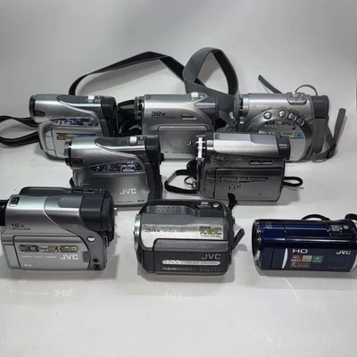 Lot 8 Video Cameras Camcorders JVC Mini DV & HDD FOR PARTS OR REPAIR - Image 1 of 4