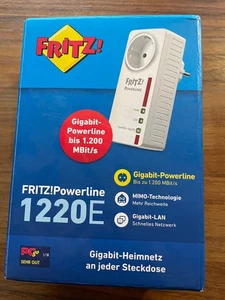 AVM FRITZ! Powerline 1220E Heim-Netz Adapter 1.200 Mbit/s -- Gigabit-LAN-Port - Zdjęcie 1 z 2