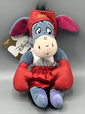 2000 Disney Store Boxing Boxer Eeyore Bean Bag Plush Toy 9” Tagged Rare - Image 1 of 4