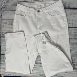 Soft Surroundings Women’s Size 6 White Jeans Stretch Cotton Blend Straight - Picture 1 of 4