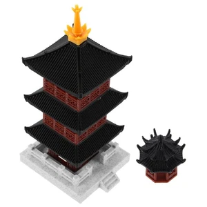  Modelo de pabellón en miniatura 2 piezas: accesorio pecera torre de arquitectura antigua - Imagen 1 de 18