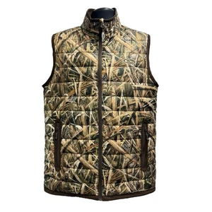 Drake Ducks Unlimited Down Vest Men’s Size Small Mossy Oak Shadow Grass Blades - Picture 1 of 18