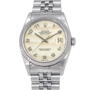 ROLEX Datejust 36 mm acciaio inox oro bianco 18 carati quadrante bianco conchiglia 16234NA - Foto 1 di 14