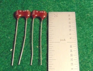 (2) Dipped Silver Mica 12 pf 10% SANGAMO NOS - Picture 1 of 1