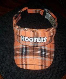 Hooters orange kariert Hootie Kopfbedeckung Top der Welt verstellbarer Schirmmütze Einheitsgröße - Bild 1 von 4