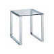 Simple Glass Console Table Clear Glass Chrome Legs Modern LivingRoom Coffe Table