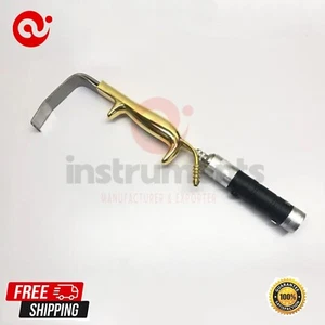 Tebbetts Breast Retractor Fiber Optic Light Guide+Suction Tube + LED 25mm x 15cm - Picture 1 of 5