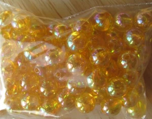 70 round 8mm smooth AB transparent beads plastic acrylic choose colour - Picture 1 of 16