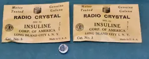 Par de cristales de radio de insulina galena de nuevo de lote antiguo en embalaje original - Imagen 1 de 1